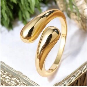Novelty 18K Gold Plated Copper Cross Design Adjustable Ring, Daily Wear